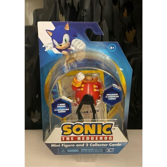 Sonic the Hedgehog Mini Dr Robotnik Eggman Figure and 2 Collector Cards - Picture 1 of 3